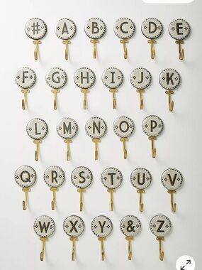 Anthropologie Tiled Margot Monogram Hook L monogram